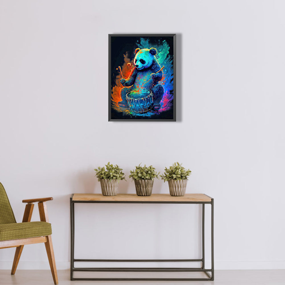 Color Drumming Panda - Full Round Drill Diamond Painting 30*40CM
