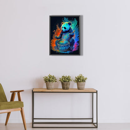 Color Drumming Panda - Full Round Drill Diamond Painting 30*40CM