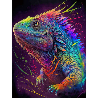Colorful Lizard - Full Round Drill Diamond Painting 30*40CM