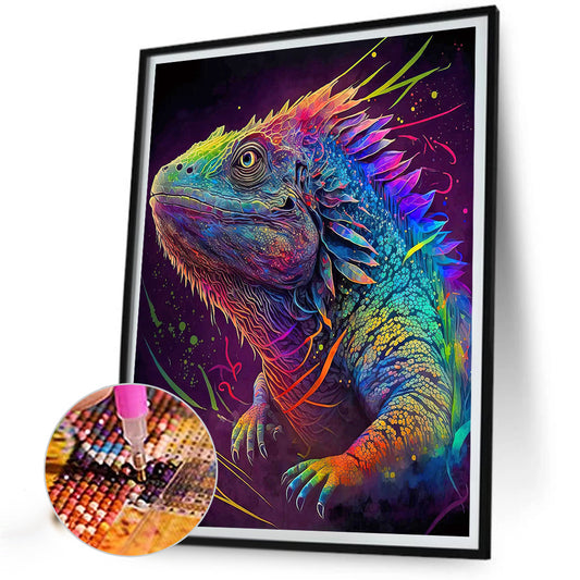 Colorful Lizard - Full Round Drill Diamond Painting 30*40CM