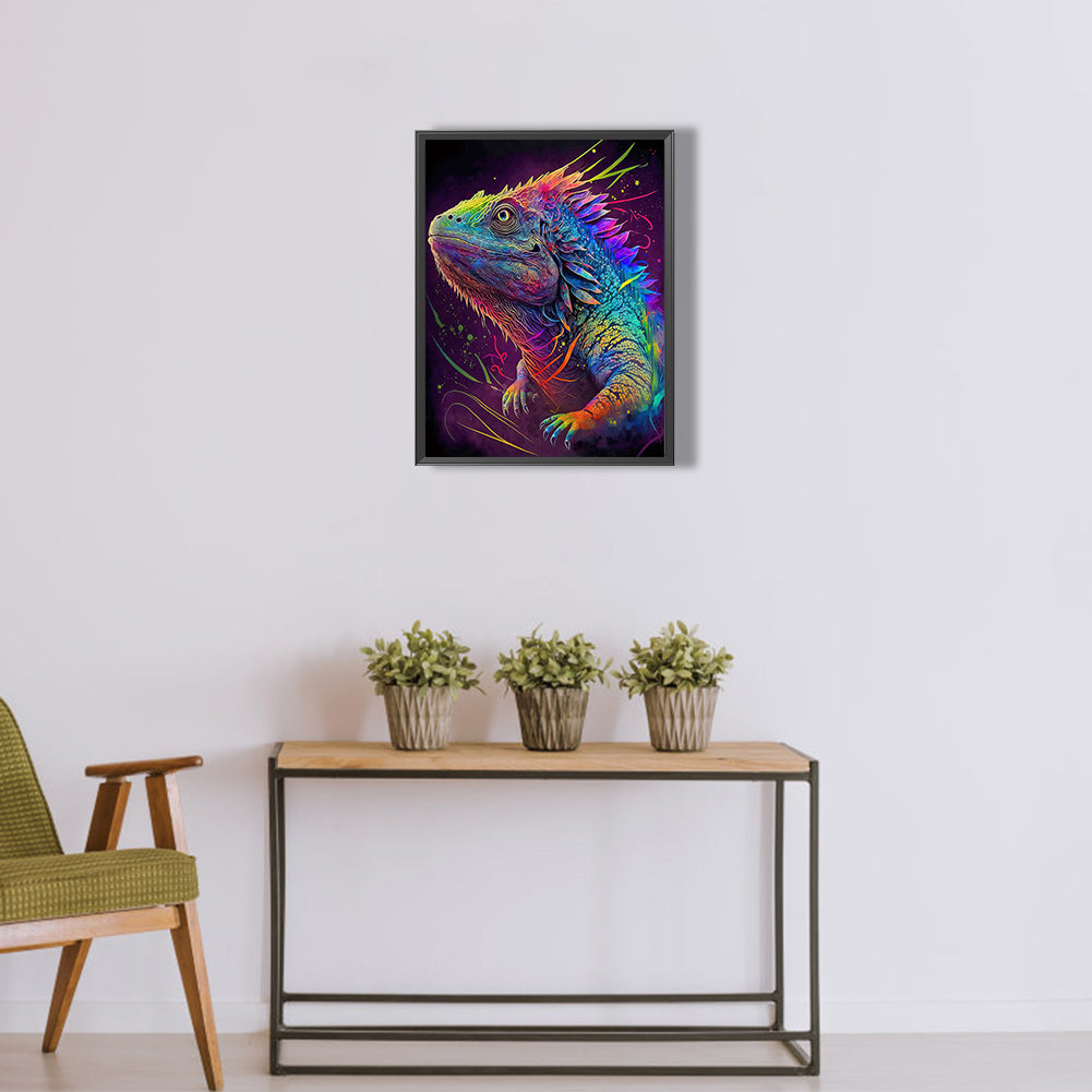 Colorful Lizard - Full Round Drill Diamond Painting 30*40CM