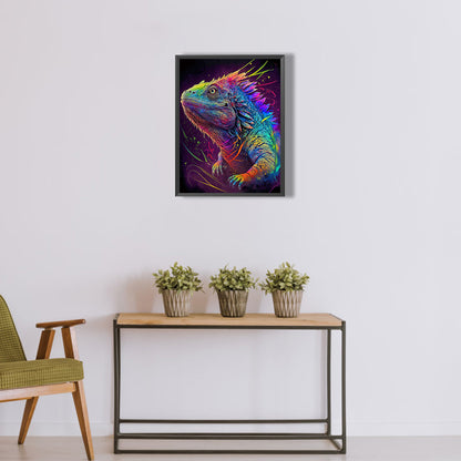 Colorful Lizard - Full Round Drill Diamond Painting 30*40CM