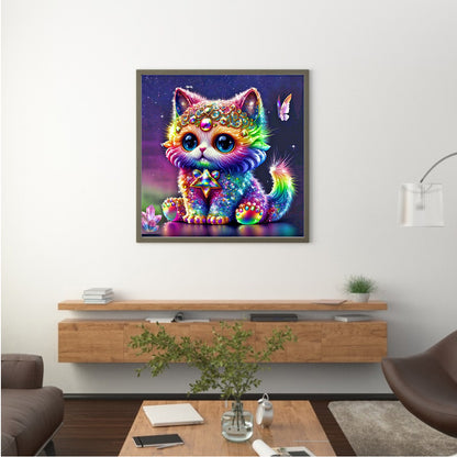 Jeweled Kitten - Full Round Drill Diamond Painting 30*30CM