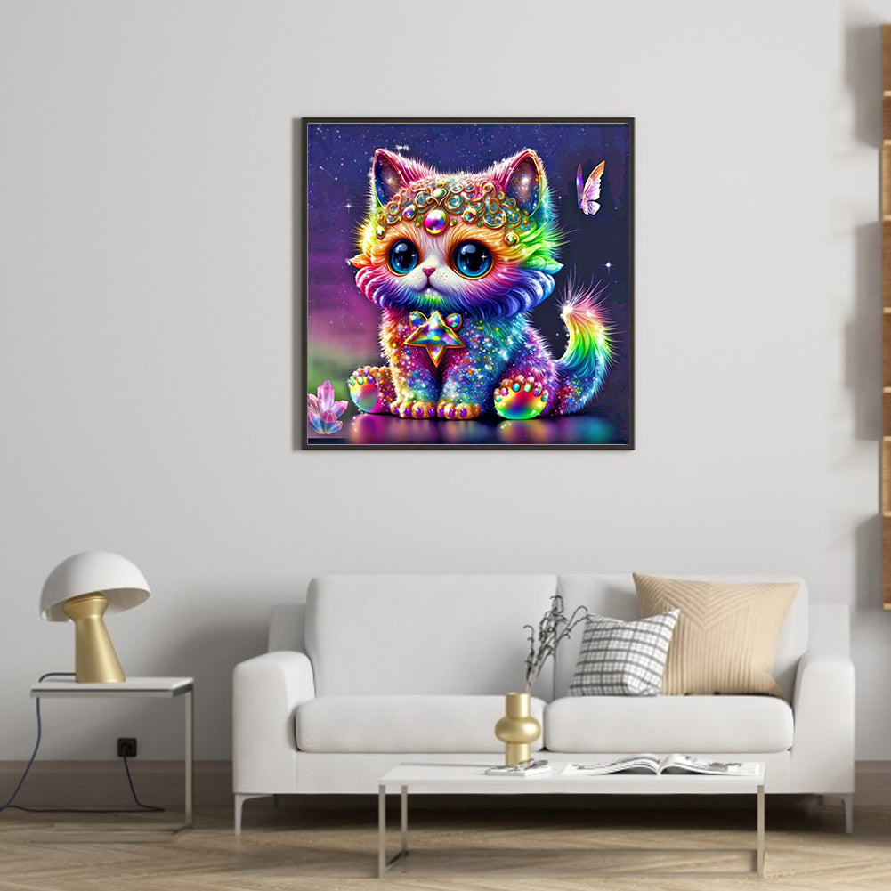 Jeweled Kitten - Full Round Drill Diamond Painting 30*30CM