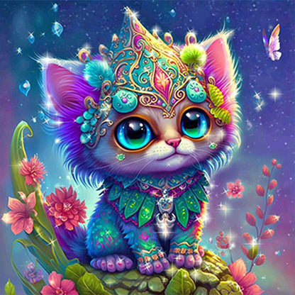 Jeweled Kitten - Full Round Drill Diamond Painting 30*30CM