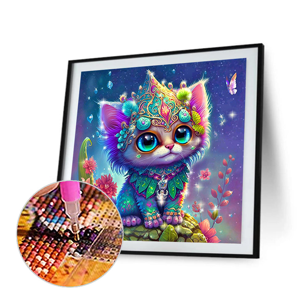 Jeweled Kitten - Full Round Drill Diamond Painting 30*30CM