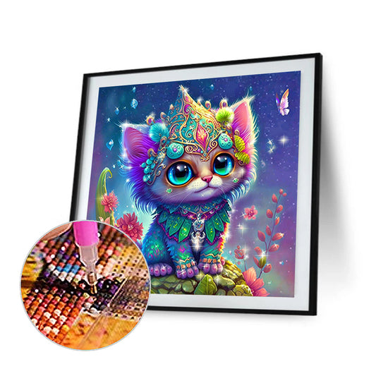 Jeweled Kitten - Full Round Drill Diamond Painting 30*30CM
