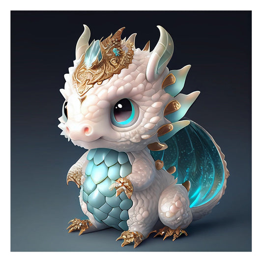 White Pterosaur - Full Round Drill Diamond Painting 30*30CM