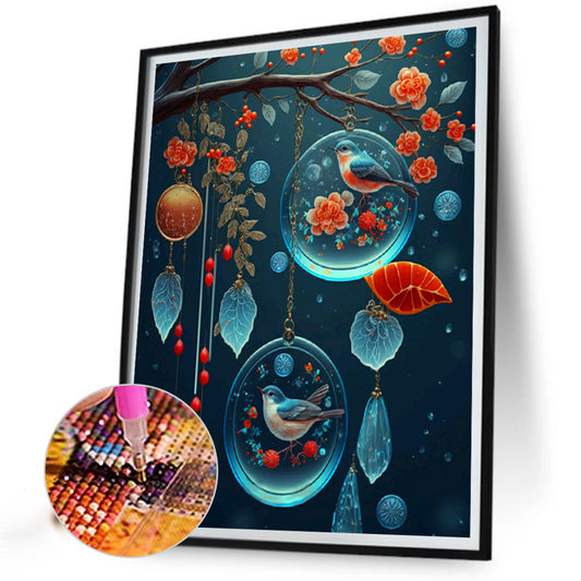 Fantasy Flower And Bird Crystal Wind Chime - Full Round Drill Diamond Painting 30*40CM