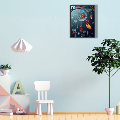 Fantasy Flower And Bird Crystal Wind Chime - Full Round Drill Diamond Painting 30*40CM