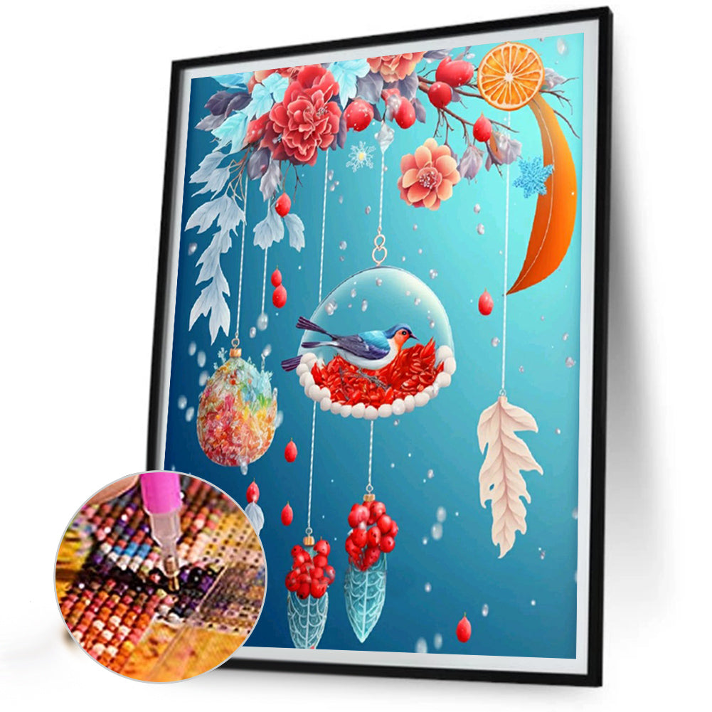 Fantasy Flower And Bird Crystal Wind Chime - Full Round Drill Diamond Painting 30*40CM
