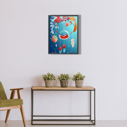 Fantasy Flower And Bird Crystal Wind Chime - Full Round Drill Diamond Painting 30*40CM