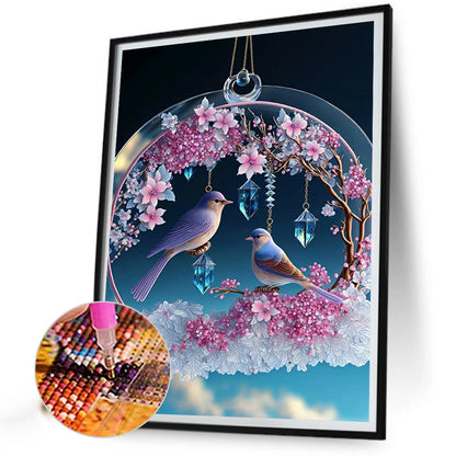 Fantasy Flower And Bird Crystal Wind Chime - Full Round Drill Diamond Painting 30*40CM