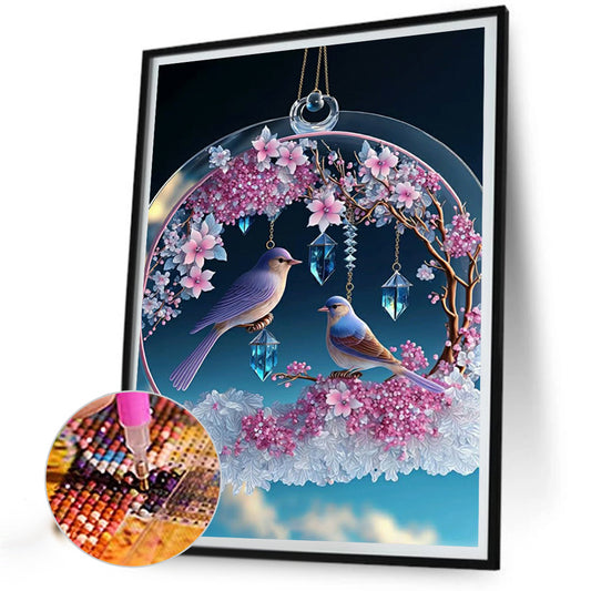 Fantasy Flower And Bird Crystal Wind Chime - Full Round Drill Diamond Painting 30*40CM