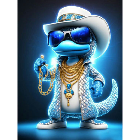 Rock Animal Lizard On Stage - Full Round Drill Diamond Painting 30*40CM