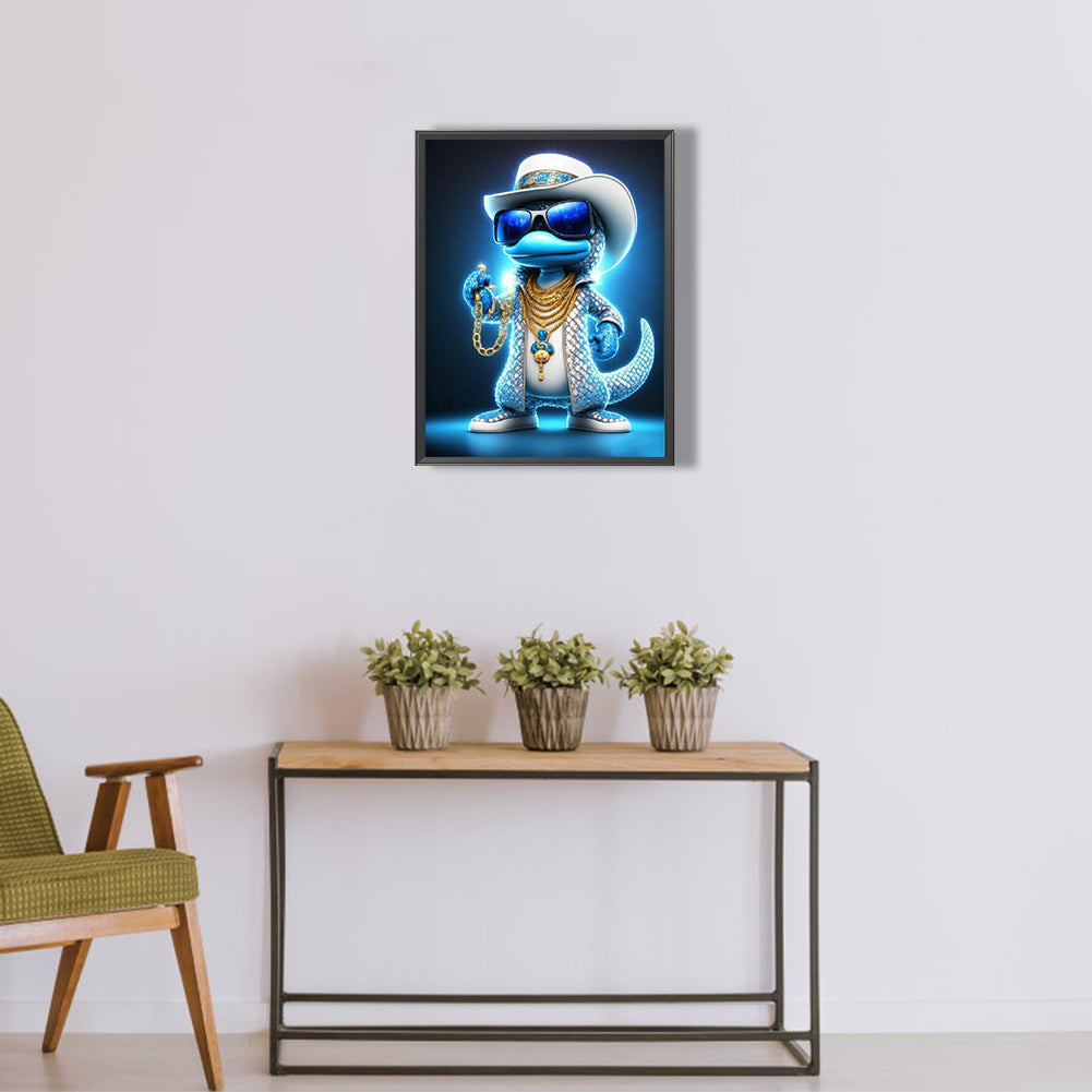 Rock Animal Lizard On Stage - Full Round Drill Diamond Painting 30*40CM
