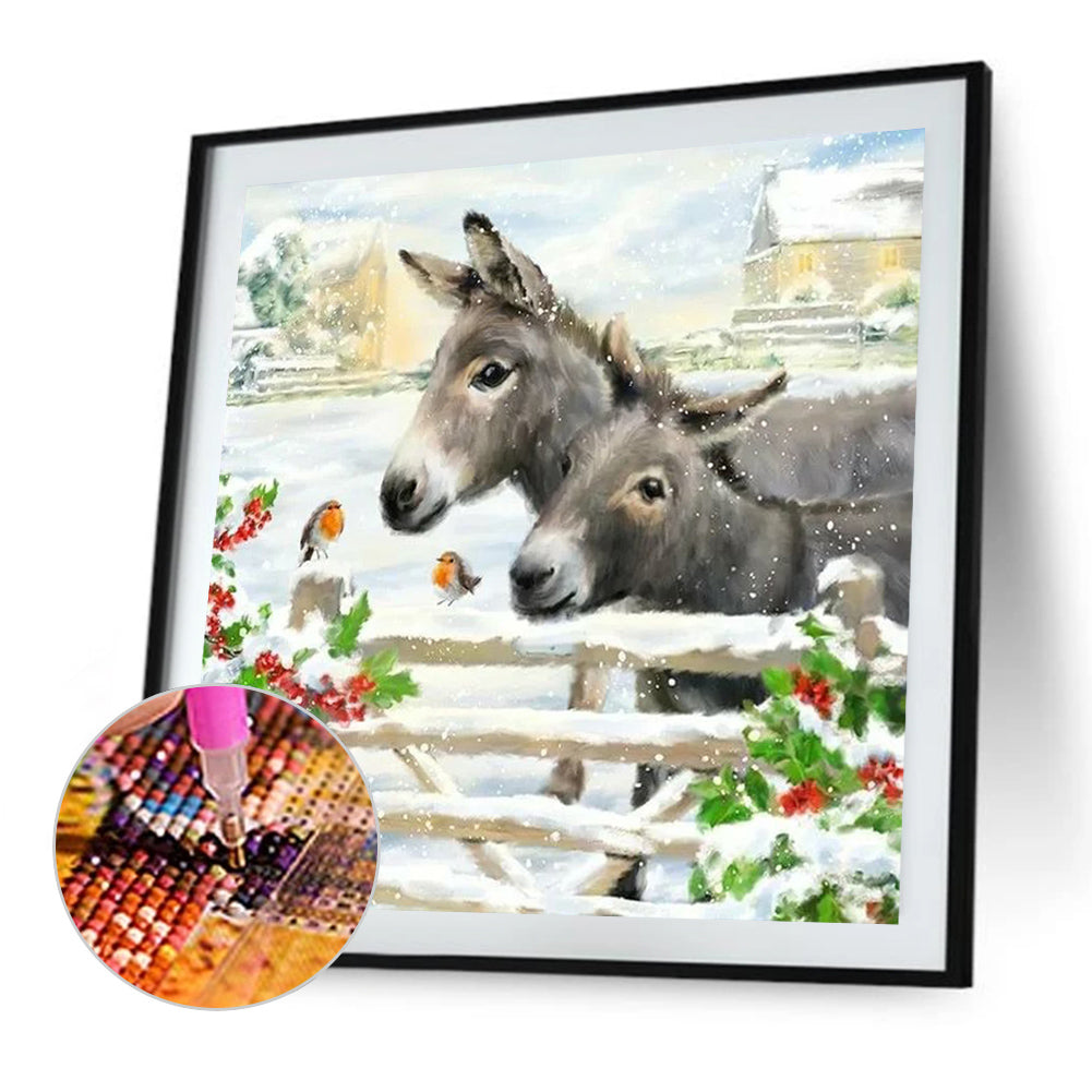 Donkey In The Fence - Full Round Drill Diamond Painting 45*45CM