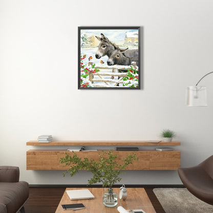 Donkey In The Fence - Full Round Drill Diamond Painting 45*45CM