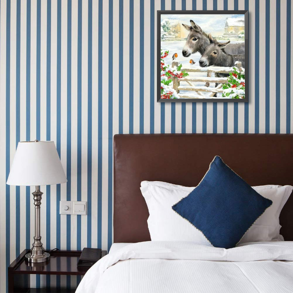 Donkey In The Fence - Full Round Drill Diamond Painting 45*45CM