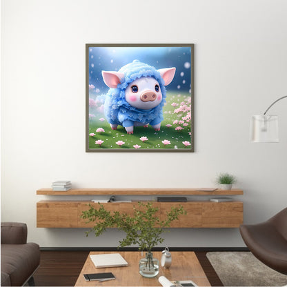 Winter Version Of The Zodiac Pig - Full Round Drill Diamond Painting 30*30CM