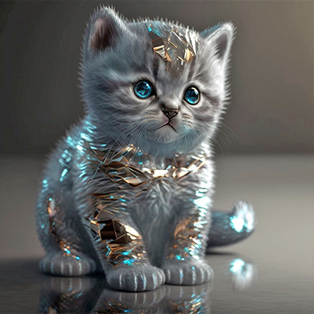 Kitten - Full Round Drill Diamond Painting 30*30CM