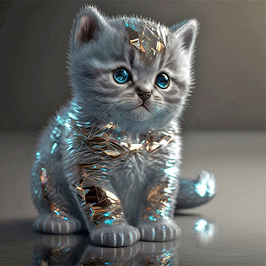 Kitten - Full Round Drill Diamond Painting 30*30CM