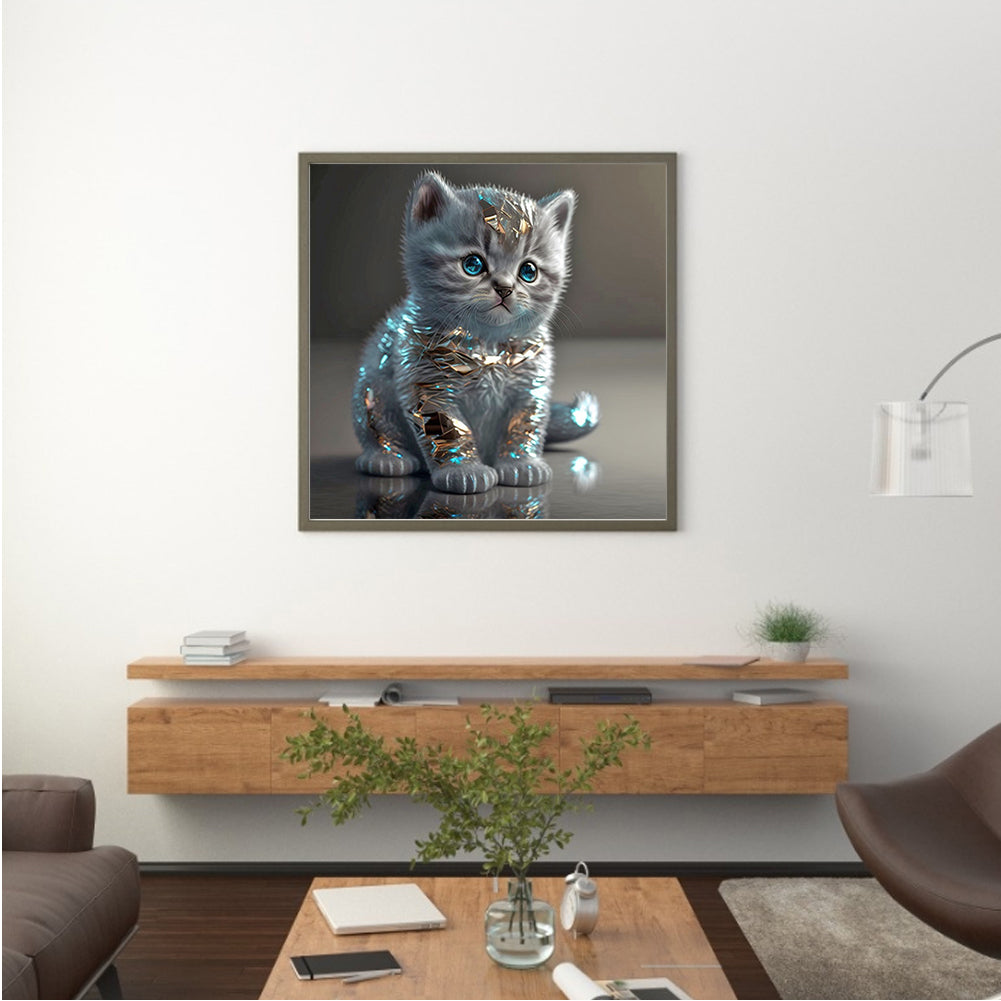 Kitten - Full Round Drill Diamond Painting 30*30CM