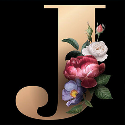 Letter J - Full Square Drill Diamond Painting 45*45CM
