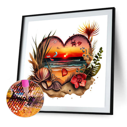 Love Beach - Full Round Drill Diamond Painting 30*30CM