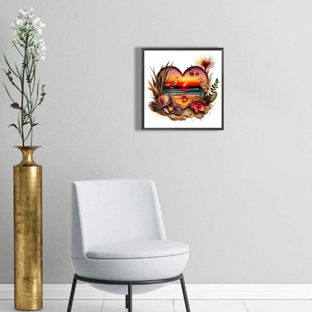 Love Beach - Full Round Drill Diamond Painting 30*30CM