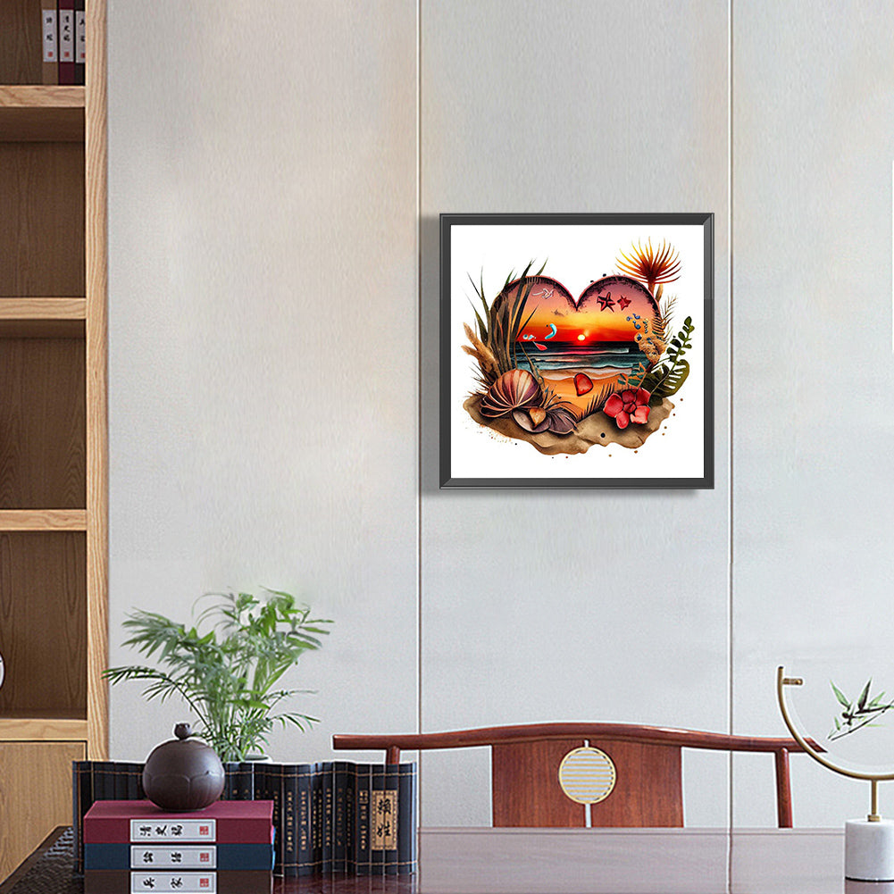 Love Beach - Full Round Drill Diamond Painting 30*30CM