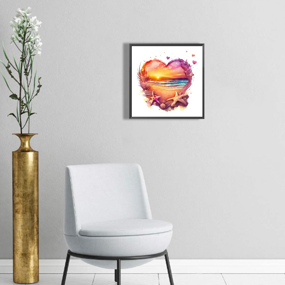 Love Beach - Full Round Drill Diamond Painting 30*30CM