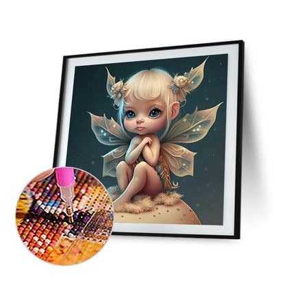 Little Girl With Wings - Full Round Drill Diamond Painting 30*30CM