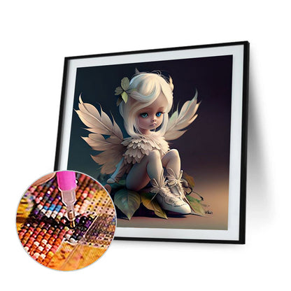 Little Girl With Wings - Full Round Drill Diamond Painting 30*30CM