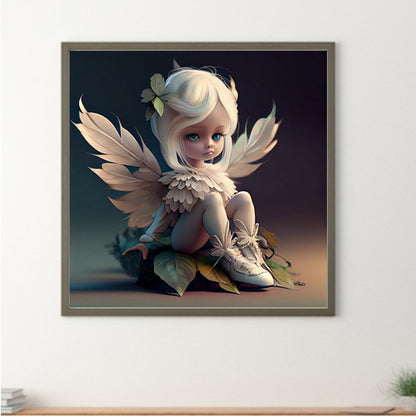 Little Girl With Wings - Full Round Drill Diamond Painting 30*30CM