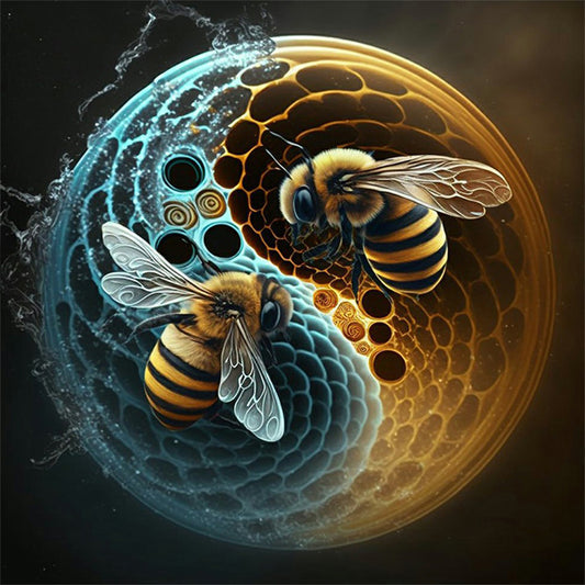 Bee Yin Yang Diagram - Full Square Drill Diamond Painting 50*50CM