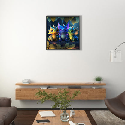 Three Pterosaurs - Full Round Drill Diamond Painting 40*40CM