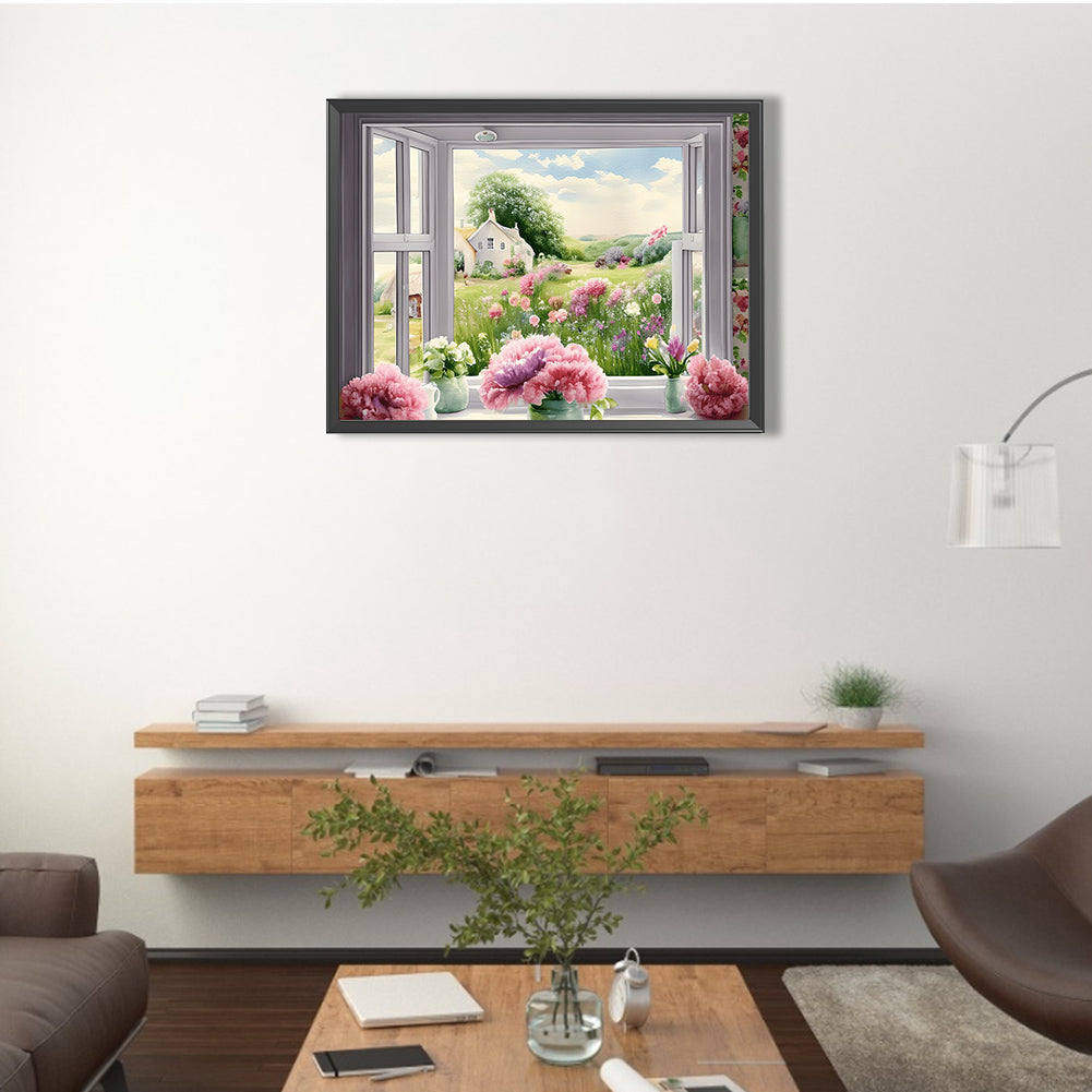 Scenery Outside The Window - Full Round Drill Diamond Painting 40*30CM