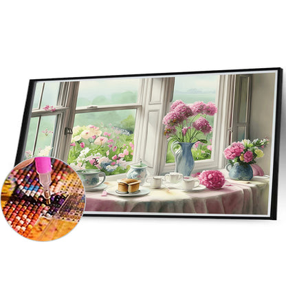 Scenery Outside The Window - Full Round Drill Diamond Painting 40*30CM
