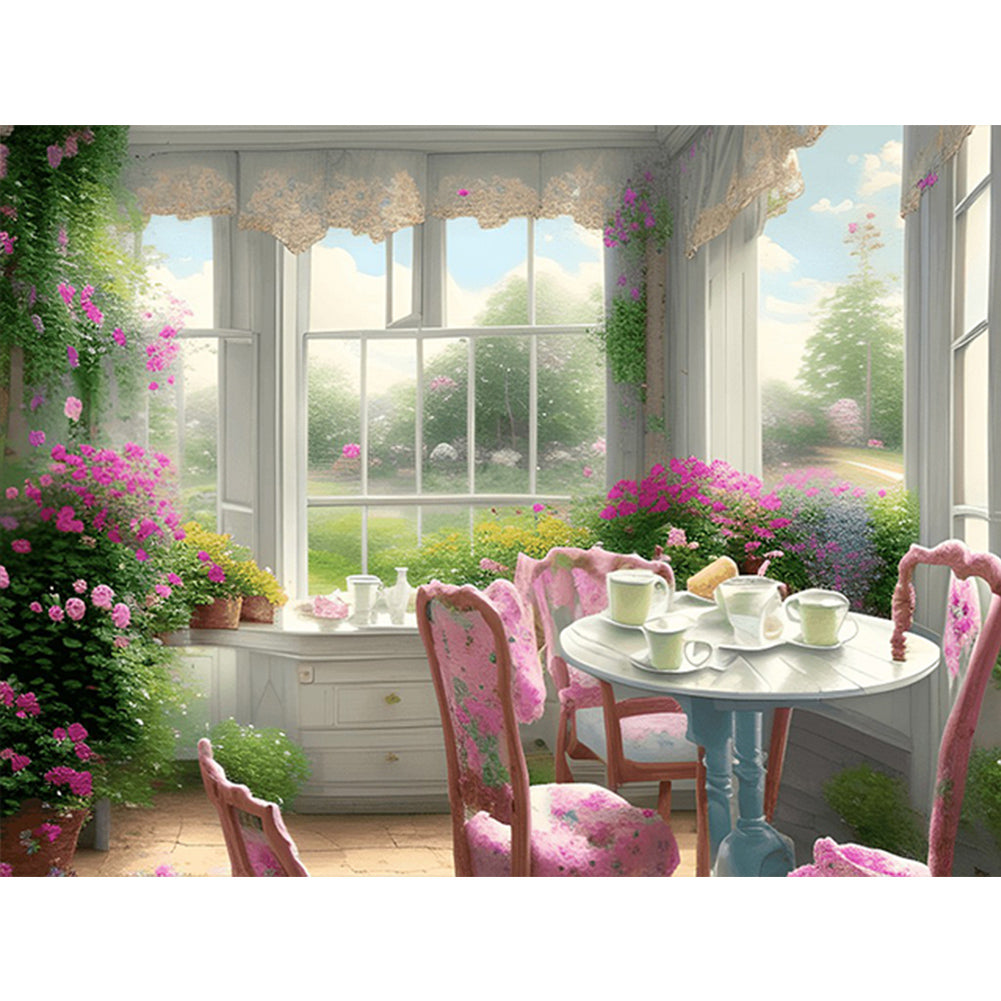 Scenery Outside The Window - Full Round Drill Diamond Painting 40*30CM