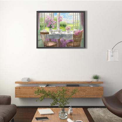 Scenery Outside The Window - Full Round Drill Diamond Painting 40*30CM