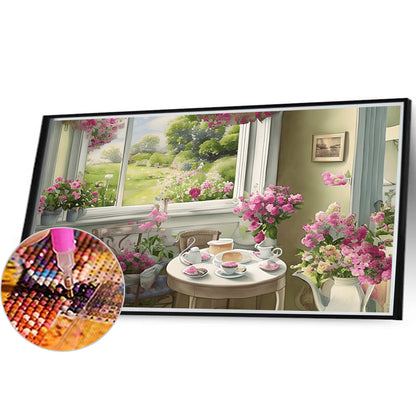 Scenery Outside The Window - Full Round Drill Diamond Painting 40*30CM