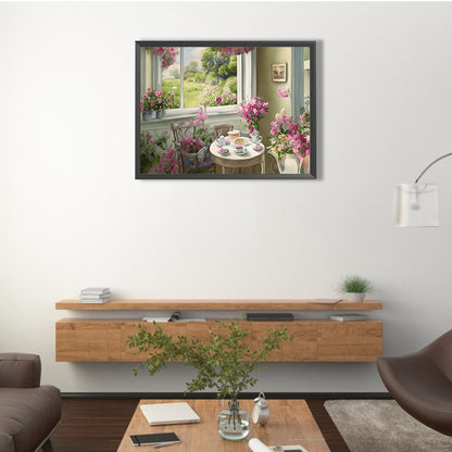 Scenery Outside The Window - Full Round Drill Diamond Painting 40*30CM