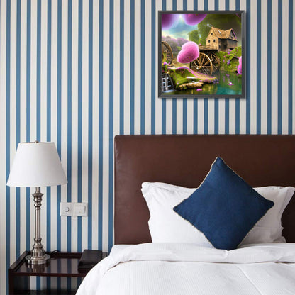 Waterwheel Scenery - Full Round Drill Diamond Painting 40*40CM