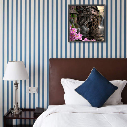 Waterwheel Scenery - Full Round Drill Diamond Painting 40*40CM