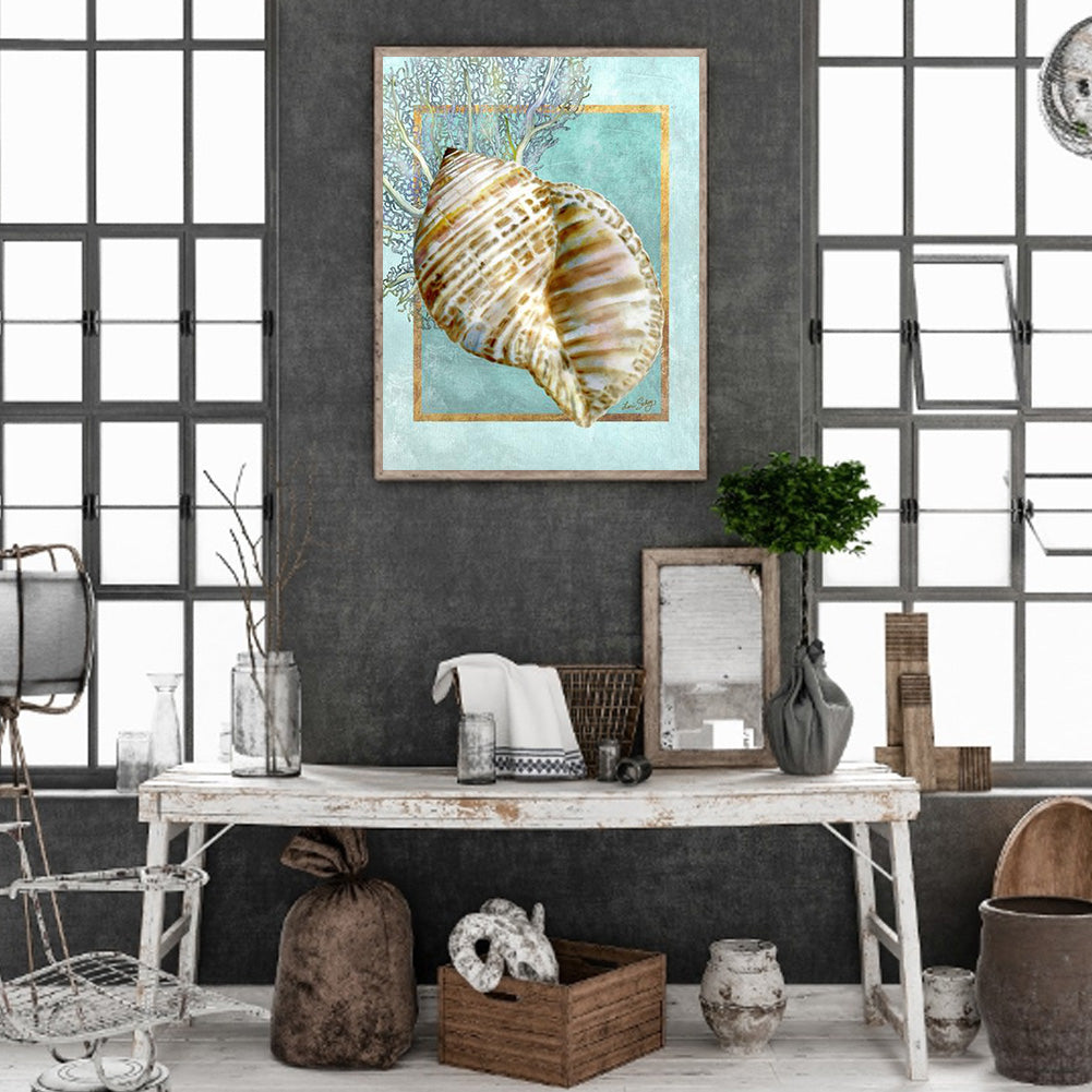 Turban Shells And Coral - Full Round Drill Diamond Painting 30*40CM