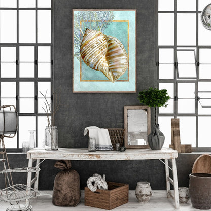 Turban Shells And Coral - Full Round Drill Diamond Painting 30*40CM