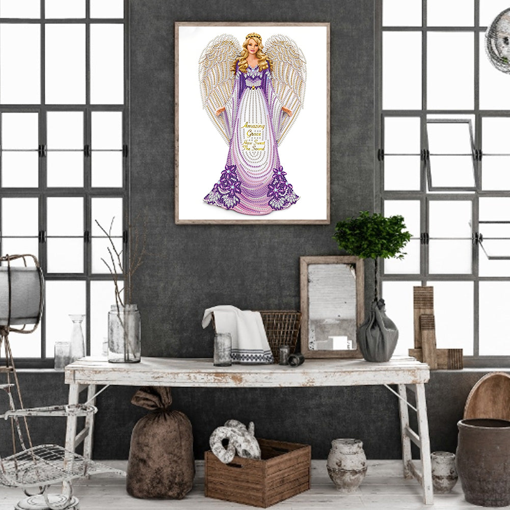 Dress Angel Lady - Special Shaped Drill Diamond Painting 30*40CM