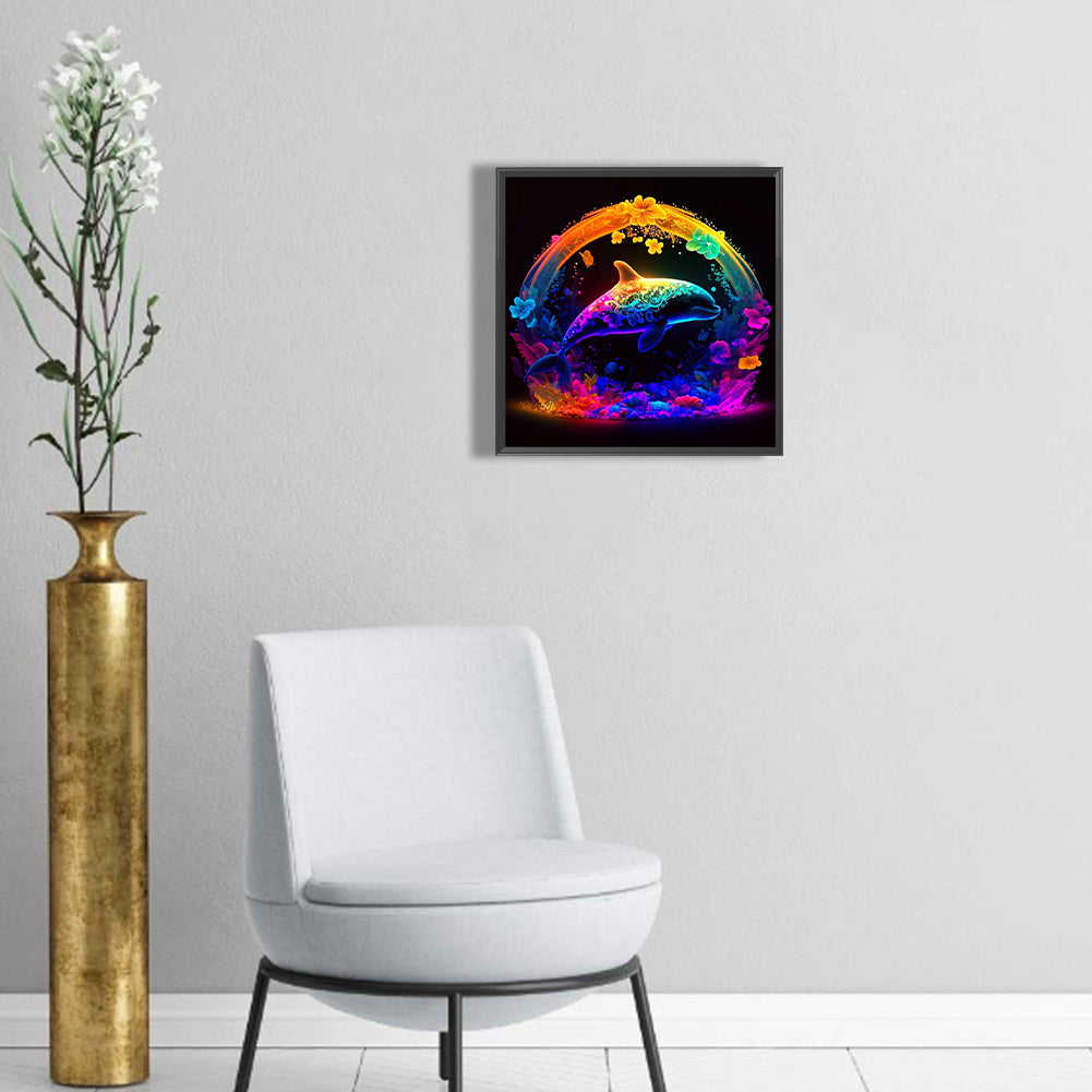 Glorious Dolphin - Full Round Drill Diamond Painting 30*30CM