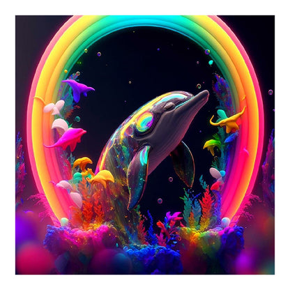 Glorious Dolphin - Full Round Drill Diamond Painting 30*30CM
